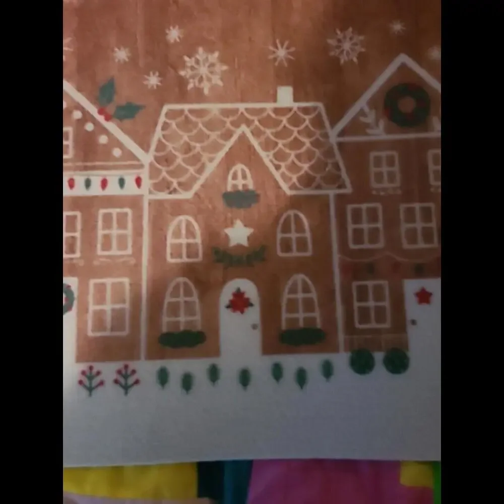 Festive Houses Decorated With Christmas Wreaths Lights Snowflakes And Pine Trees
